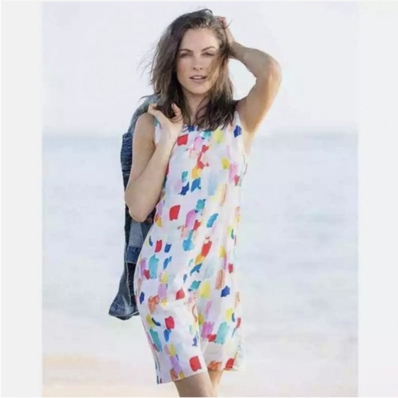MARINE LAYER x Britt Bass Watercolor Brush Stroke Shift Mini Dress - Small - Picture 1 of 7
